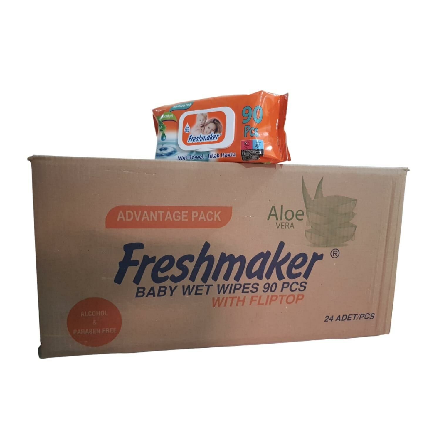 24 PAKET FRESHMAKER 90 LI ADVANTAGE PACK BEBEK ISLAK HAVLU