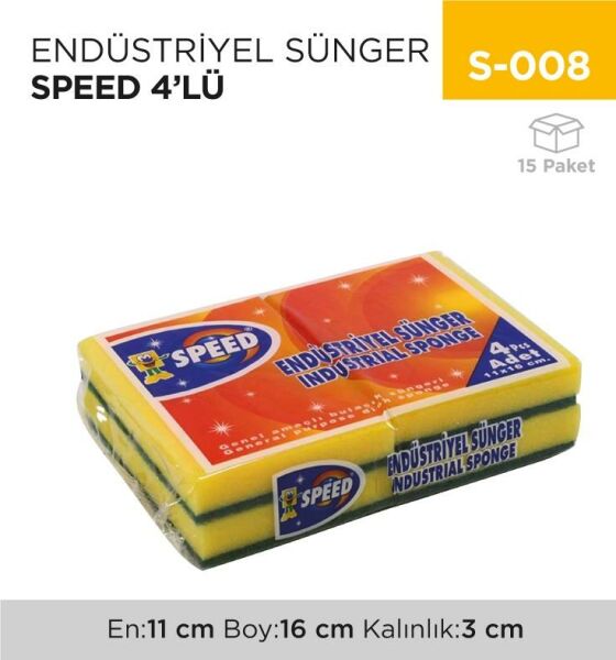 ACORD & SPEED 4 LÜ ENDÜSTRIYEL BULASIK SÜNGERI KOD:391