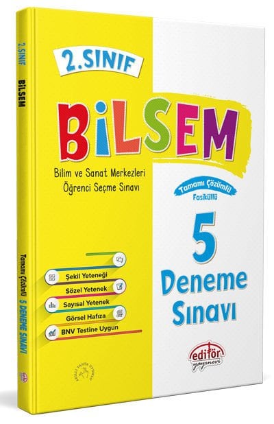 2. Sınıf Bilsem Çözümlü 5 Deneme Sınavı - Editör Yayınevi