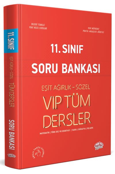 11. Sınıf VIP Tüm Dersler (Eşit Ağırlık-Sözel) Soru Bankası Kırmızı Kitap