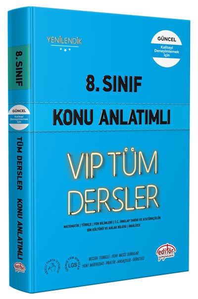 8. Sınıf VIP Tüm Dersler Konu Anlatımlı Mavi Kitap