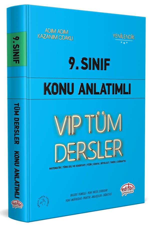 9. Sınıf VIP Tüm Dersler Konu Anlatımlı Mavi Kitap