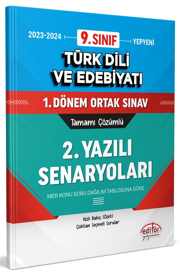 9. Sınıf Türk Dili ve Edebiyatı 1. Dönem Ortak Sınavı 2. Yazılı Senaryoları Tamamı Çözümlü