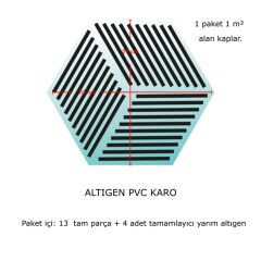 Kendinden Yapışkanlı Renkli Geometrik Altıgen Pvc Karo 27x31 cm