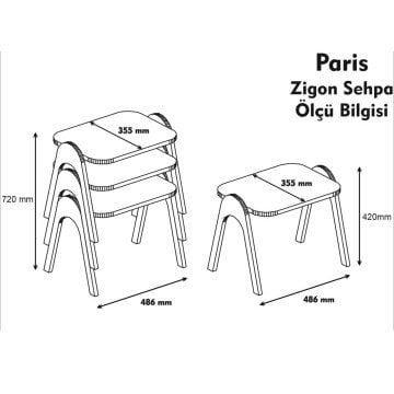 Variant Paris Tepsi Zigon Sehpa Ceviz - Ekru