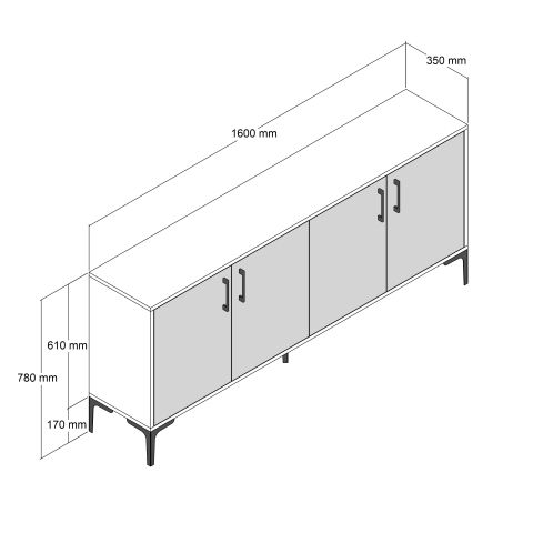 Kiev 160 cm Konsol - Ceviz / Ceviz