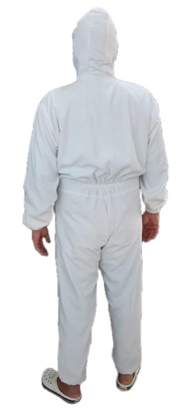 Doktor Tulumu Kapşonlu Yıkanabilir Beyaz %2 Gümüş %98 Polyester