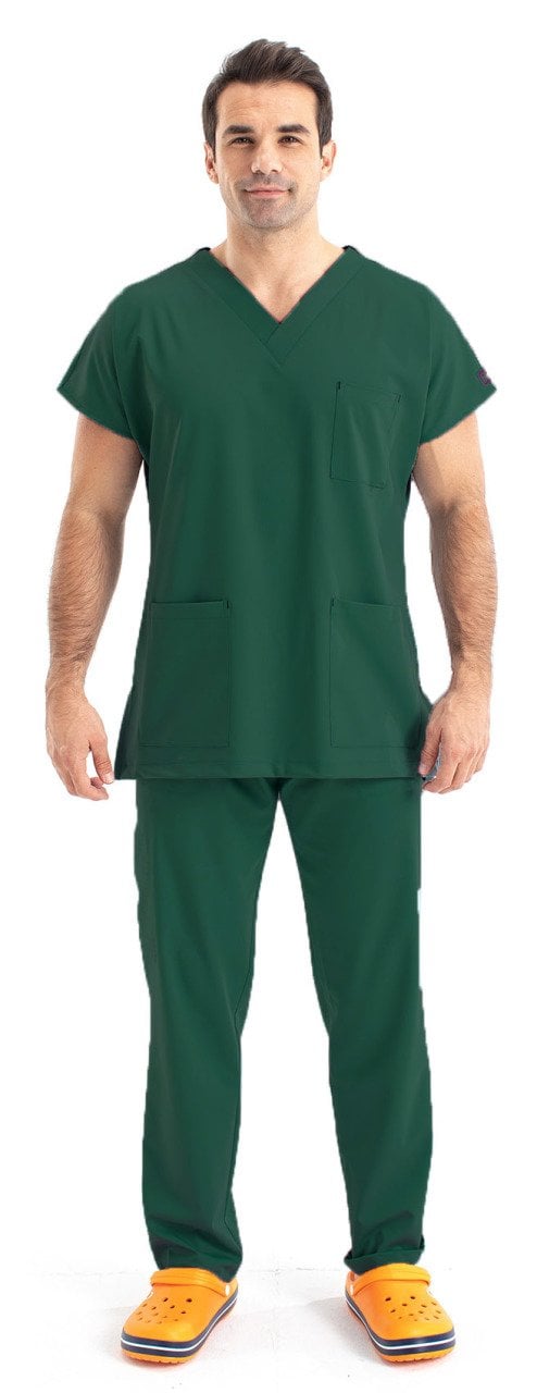 Dr Greys Model Cerrahi Forma Terikoton Erkek Haki Yeşil