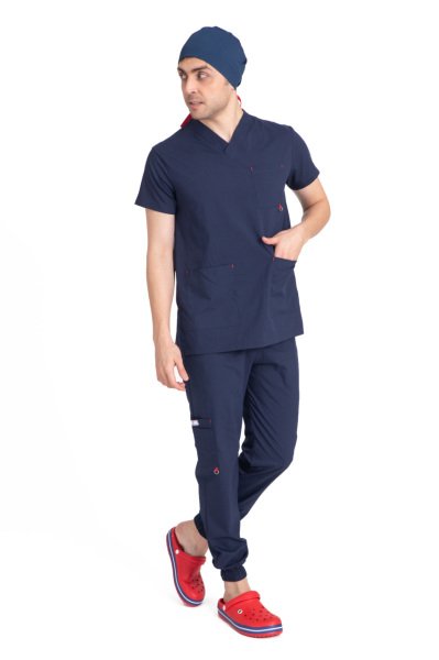 Dr Jogger Scrubs Likralı Koton Kumaş Erkek Lacivert