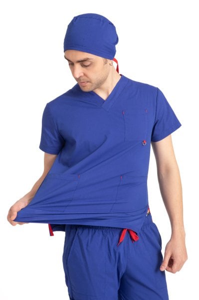 Dr Jogger Scrubs Likralı Koton Kumaş Erkek Saks