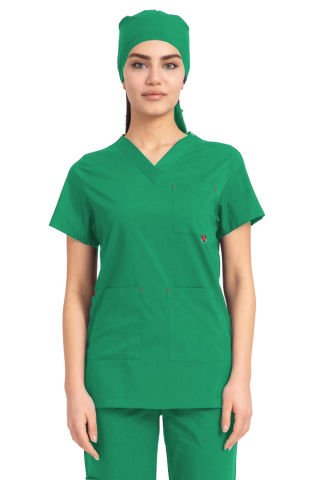 Dr Jogger Scrubs Likralı Koton Kumaş Kadın Çimen Yeşili