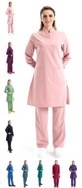 Labor Tesettür Scrubs Forma TST-03 | Elastik Likralı Pamuklu | Doktor & Hemşire