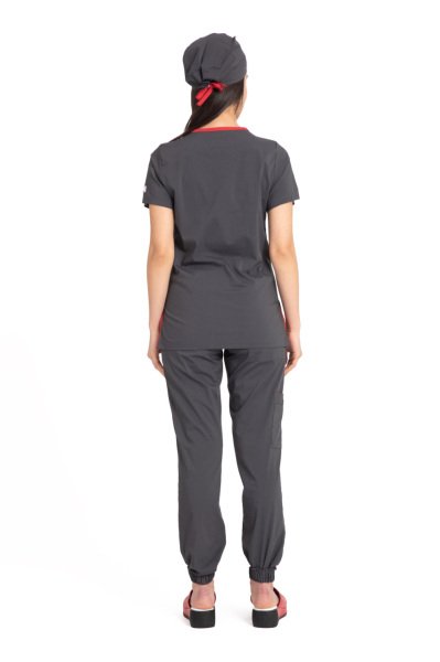 Dr Jogger Scrubs Likralı Koton Kumaş Kadın Füme