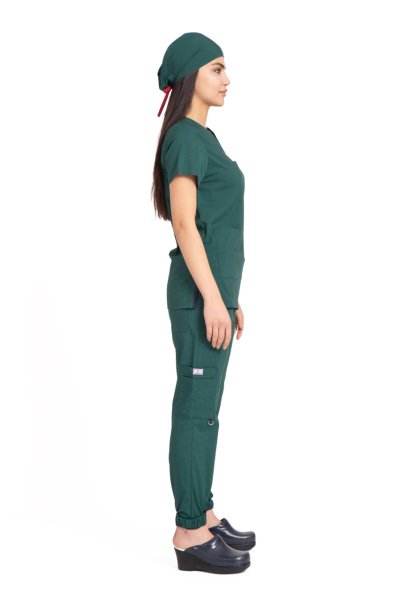 Dr Jogger Scrubs Likralı Koton Kumaş Kadın Haki Yeşil