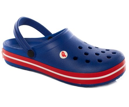 Q Clogs Sabo Terlik Saks Mavi Kırmızı Bantlı Erkek Kadın