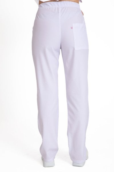 Tesettür hemşire forması beyaz alpaka kumaş tst-01