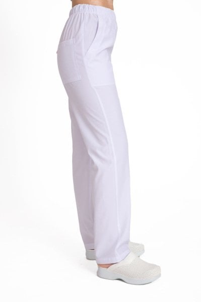 Tesettür hemşire forması beyaz alpaka kumaş tst-01