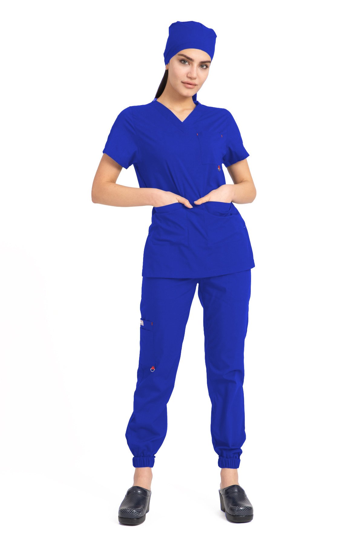 Dr Jogger Scrubs Likralı Koton Kadın Saks Mavisi