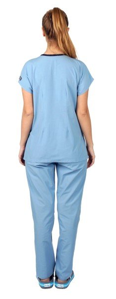 Dr.Greys Modeli Cerrahi Forma Bayan Takım Terikoton Kumaş Açık Mavi