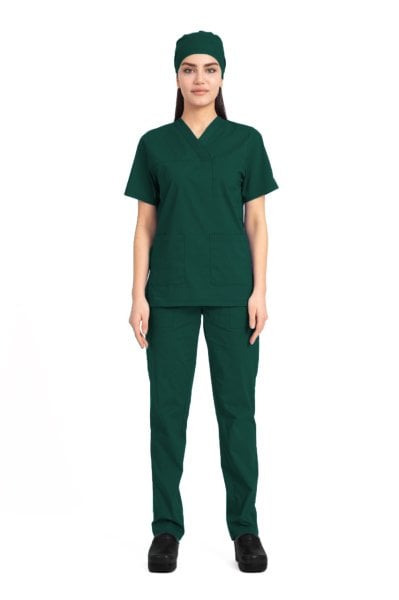 Cerrahi Forma Kadın Hâkî Yeşil Teri koton
