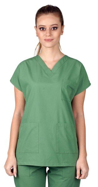 Dr Greys Modeli Cerrahi Forma Kadın Fıstık Yeşili Terikoton