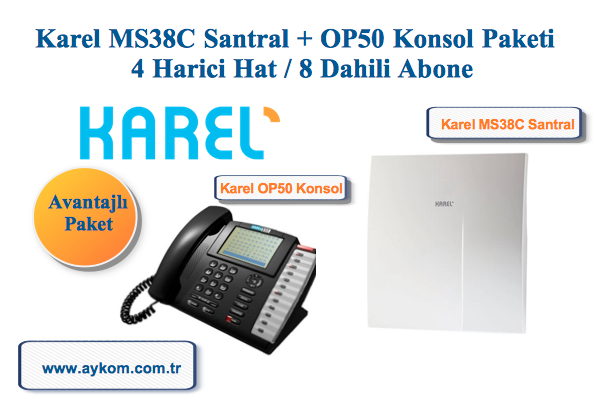 Karel MS38C 4/8 Santral + OP50 Konsol Paketi