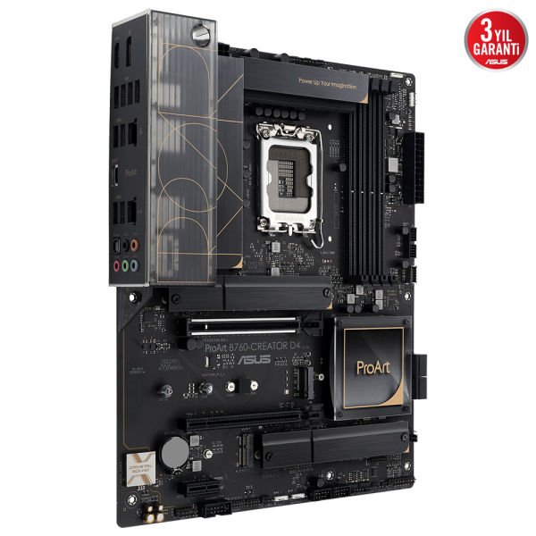 ASUS PROART B760-CREATOR D4 INTEL B760 LGA1700 DDR4 5333 HDMI DP TYPE-C 3x M2 USB3.2 AURA RGB 2.5Gbit Gbit LAN ATX PCIe 5.0 x16 Slot 12+1 GUC ASAMASI ASUS CONTROL CENTER EXPRESS HEDIYELI