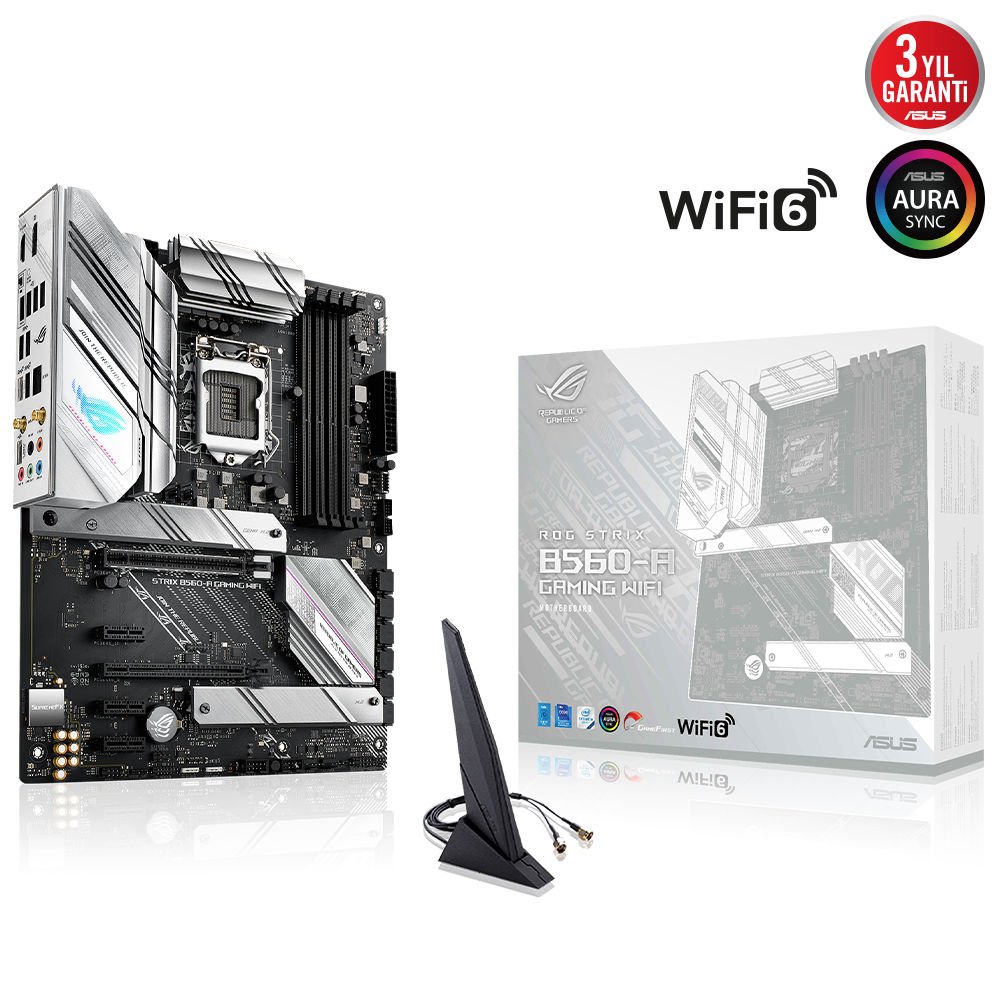 ASUS ROG STRIX B560-A GAMING WIFI 4xDDR4 1xGLAN TYPE-C 2xM.2 1200Pin ANAKART
