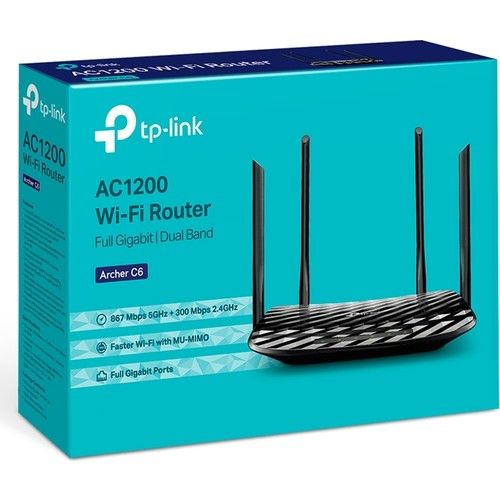 TP-LINK ARCHER C6 AC1200 1350 MBPS 4 PORT DUALBAND ROUTER