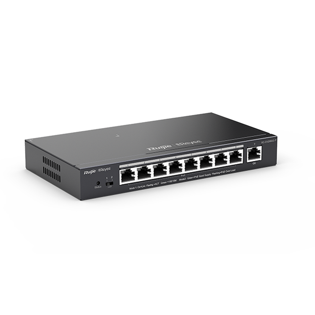 Reyee RG-ES209GC-P 9 Portlu, 10/100/1000 Gigabit, Yönetilebilir Switch, 8 Port PoE+ (120W)