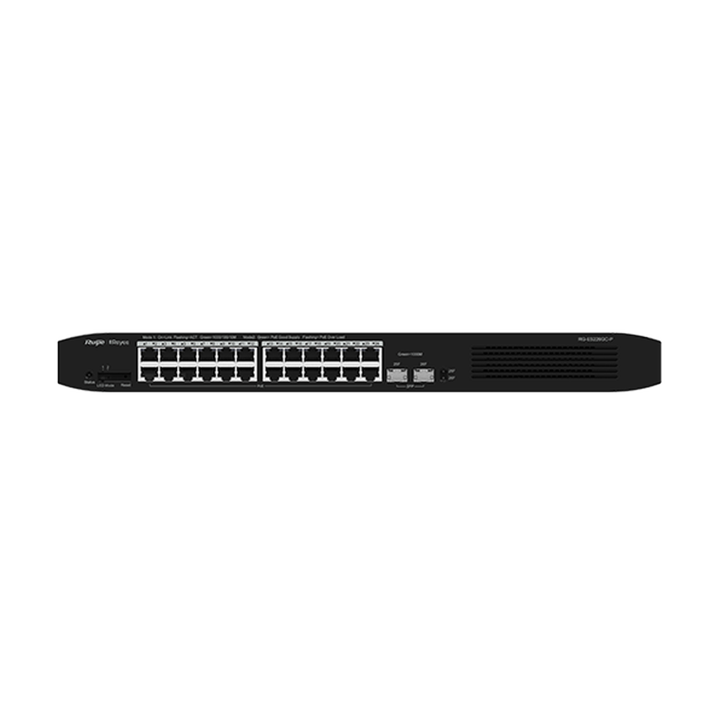 Reyee RG-ES226GC-P 24 Portlu, 10/100/1000 Gigabit, Yönetilebilir Switch, 2 SFP, 24 Port PoE+ (370W)