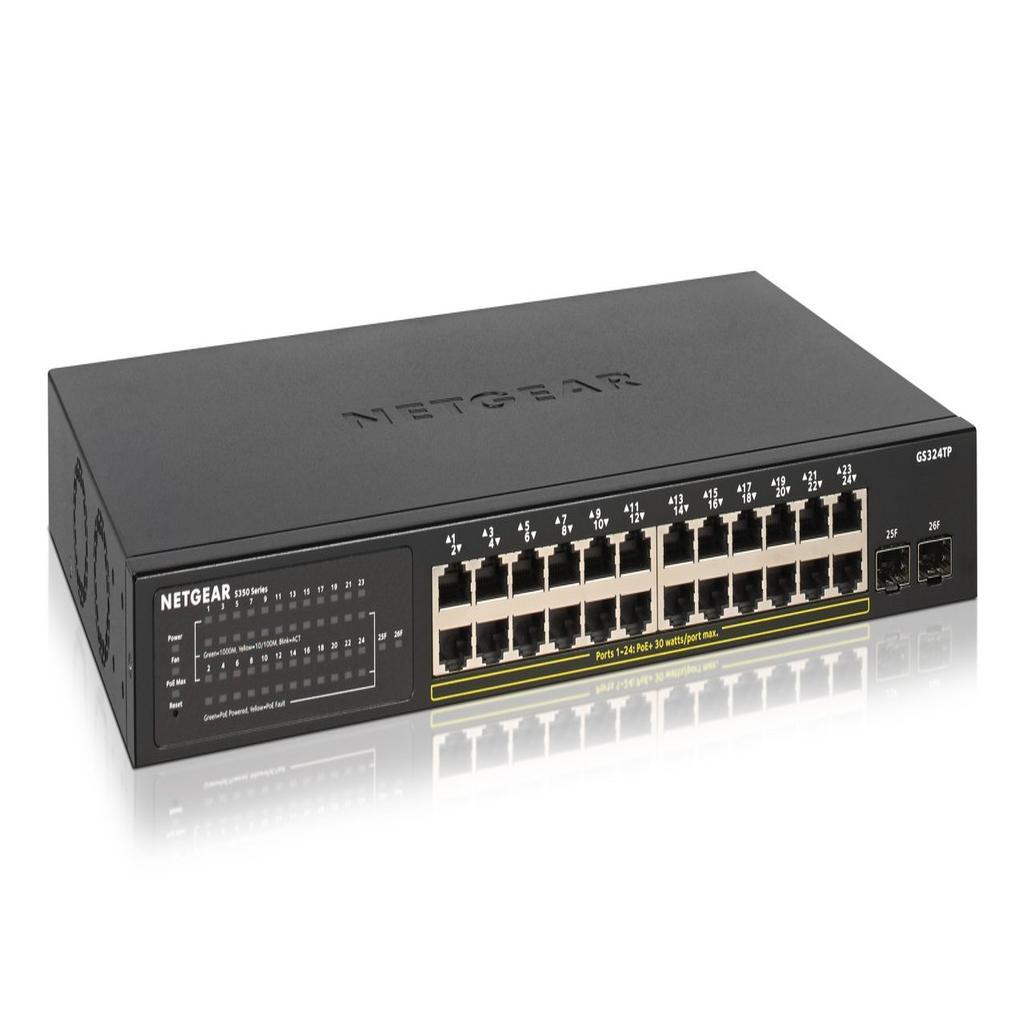 Netgear GS324TP-100EUS - 24 Port GE PoE Switch + 2 SFP (190W)