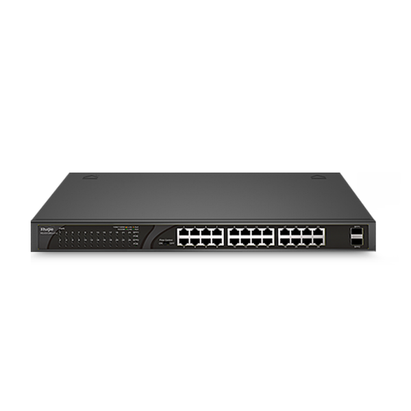 Reyee RG-ES126G-LP-L 24 Portlu, 10/100/1000 Gigabit, Tak Çalıştır Switch, 2 SFP, 24 Port PoE+ (180W)