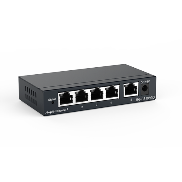 Reyee RG-ES105GD 5 Portlu, 10/100/1000 Gigabit, Tak Çalıştır Switch, Metal Kasa