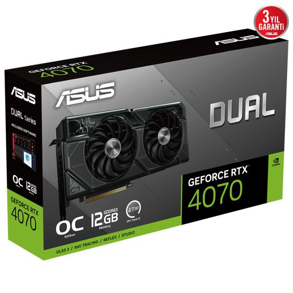 ASUS DUAL RTX4070 O12G RTX4070 12GB GDDR6X 192Bit 3xDP/1xHDMI PCI-E 4.0