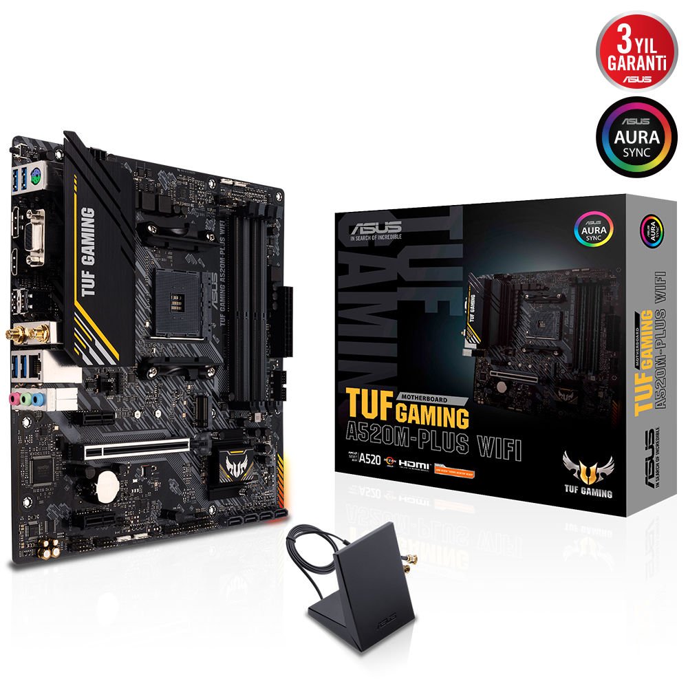 ASUS TUF GAMING A520M-PLUS WIFI 4xDDR4 DP/HDMI/VGA 1xM2 AM4 ANAKART