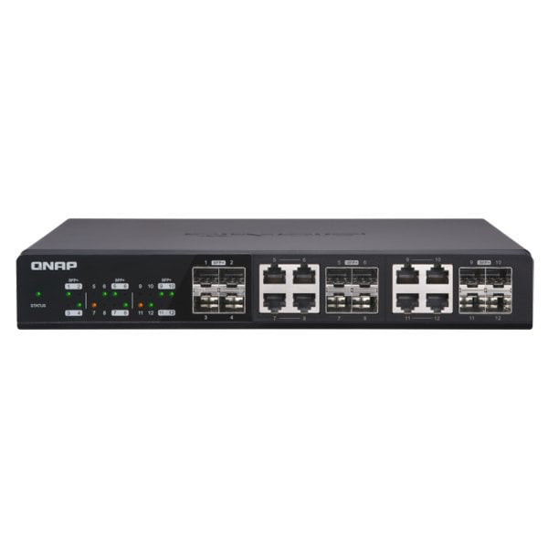 QNAP QSW-1208-8C 12 Port SFP+ Switch, 8 Port 10Base-T Combo