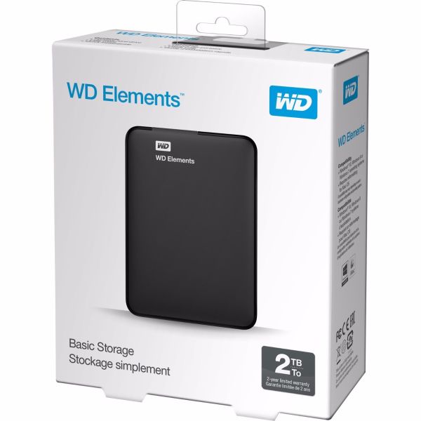 W.DIGITAL ELEMENTS 2TB USB3.0 2.5'' SIYAH HARICI HDD WDBU6Y0020BBK