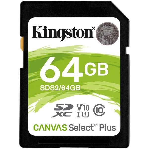 KINGSTON CANVAS SELECT PLUS 64GB SDXC CLASS10 HAFIZA KARTI SDS2/64GB