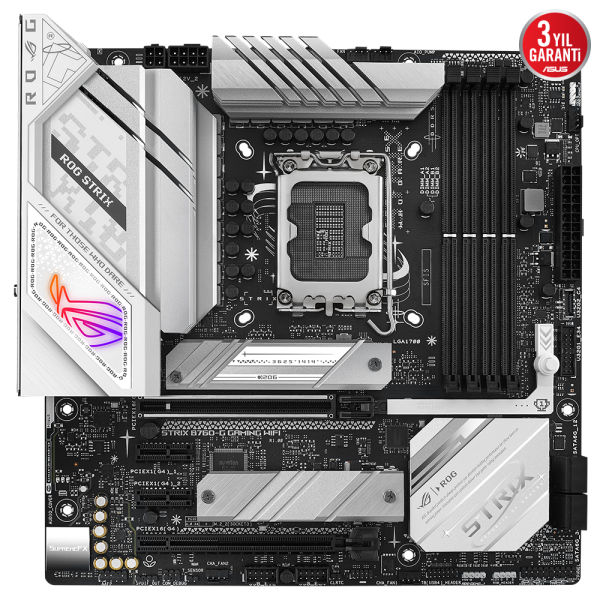 ASUS ROG STRIX B760-G GAMING WIFI D4 4xDDR4 5333 DP HDMI 2x M2 USB3.2 WiFi 6E-BT AURA RGB 2.5Gbit LAN ATX 128GB RAM DESTEGI ASUS 5X PROTECTION III 1700p (12.Gen 13.Gen) ANAKART