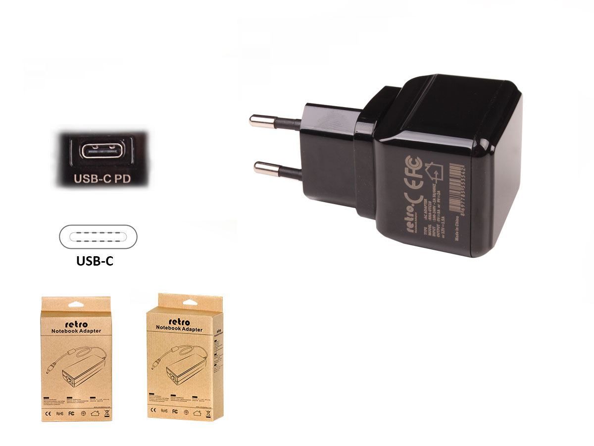 RETRO 18W USB-C PD Tablet ve Telefon Adaptörü RNA-UTC18