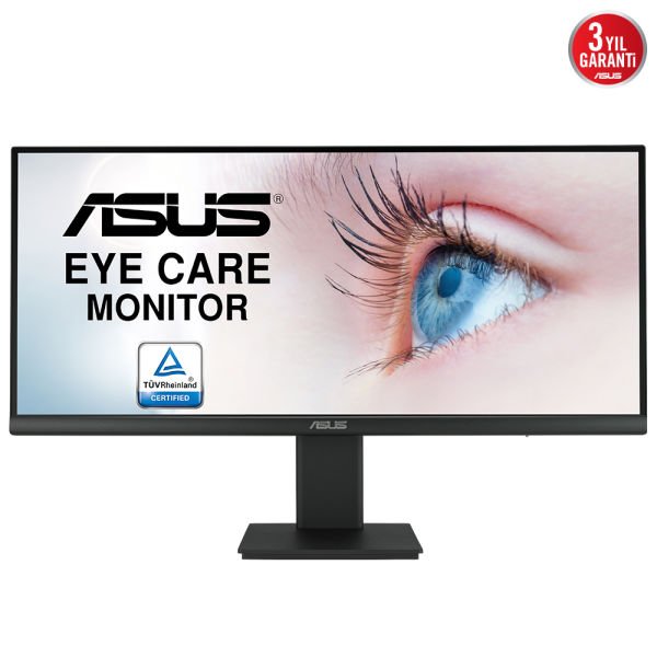 ASUS VP299CL 29 IPS 21:9 Ultra-wide FHD 2560 x 1080 1MS 75HZ DP HDM USB-C MM VESA 3YIL EYECAR FLICKER-FREE CERCEVESIZ DUSUK MAVI ISIK Monitör IPS LED MONITOR