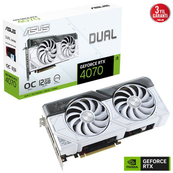 ASUS DUAL-RTX4070-O12G-WHITE RTX4070 12GB GDDR6X 192Bit 3xDP/1xHDMI PCI-E 4.0