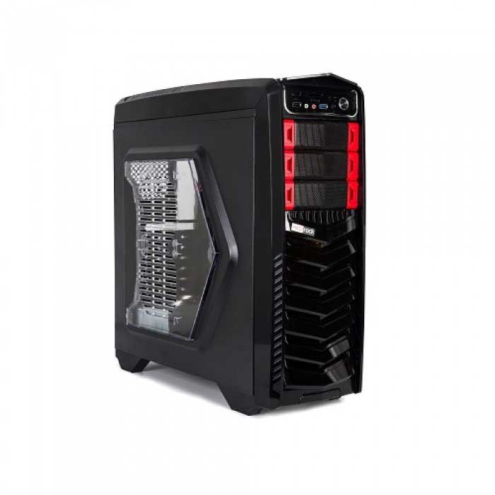 REDROCK G901BR GAME PSU'suz 1x12CM FAN MIDI TOWER PENCERELİ 1xUSB2.0/1xUSB3.0 1xAUDIO SİYAH KIRMIZI KASA