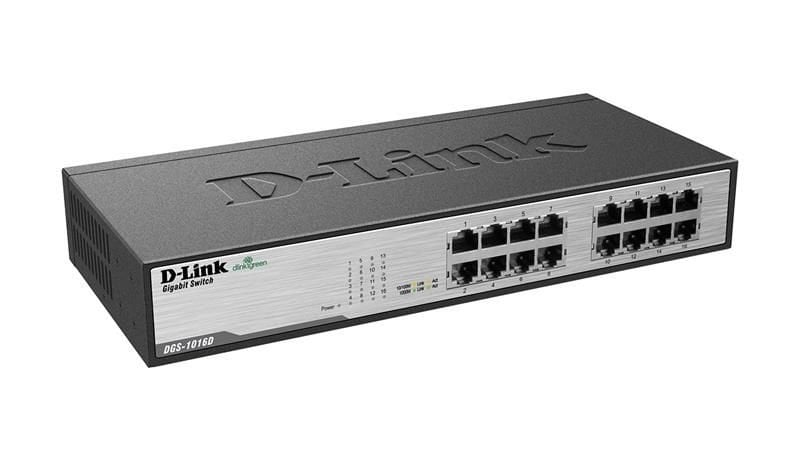 D-Link 16-port 10/100/1000Base-T Unmanaged Gigabit Switch (metal casing, rackmountable) EU plug