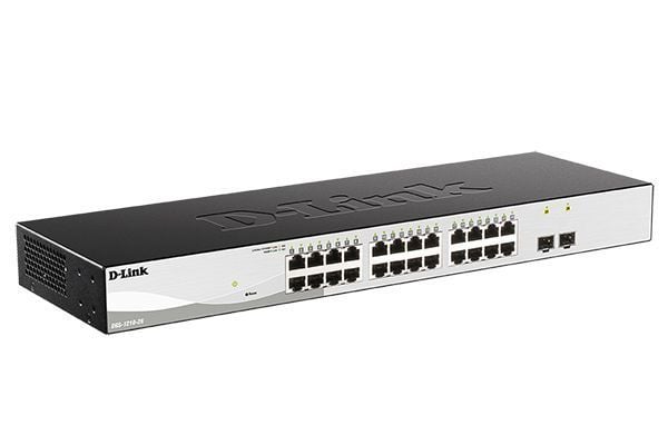 D-Link 26-port 10/100/1000Base-T Long Range 250m PoE Smart Switch with 24 PoE ports, 2 SFP ports, 250W PoE Power