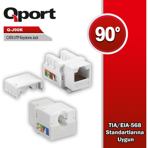 QPORT Q-J90K CAT6 UTP 90 DERECE KEYSTONE JACK