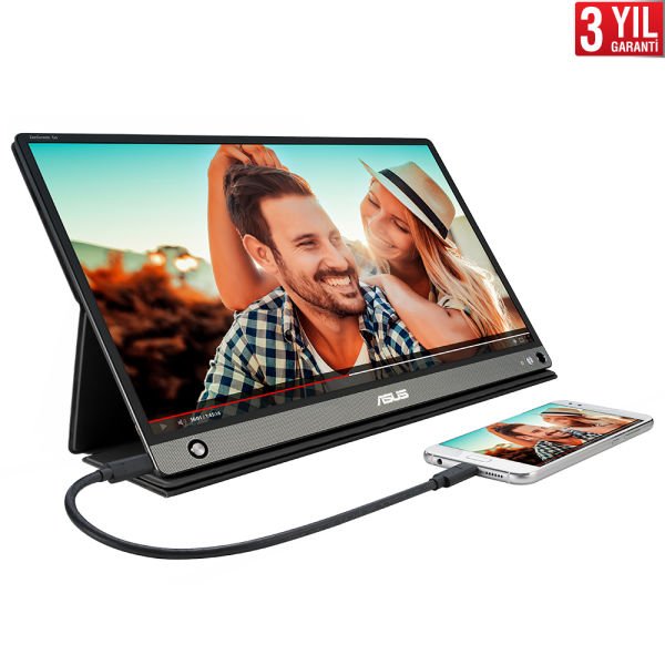 ASUS ZENSCREEN MB16AHP 15.6 TASINABILIR USB MONITOR IPS 1920x1080 5MS USB TYPE-C MICRO-HDMI MM 3YIL DAHILI BATARYA