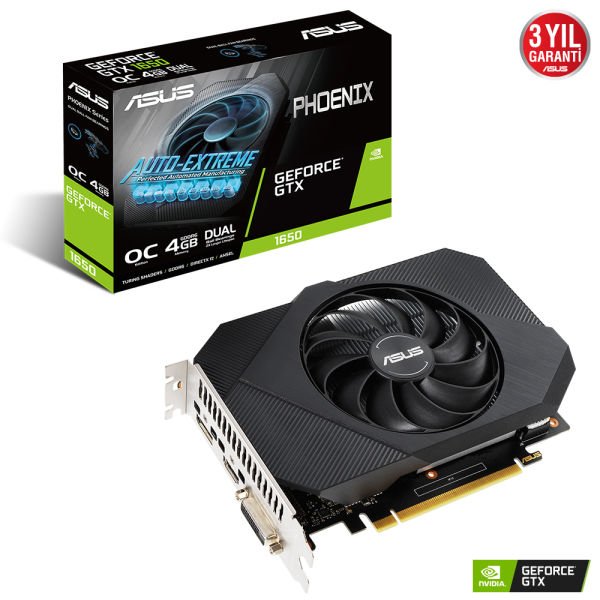 ASUS PH-GTX1650-O4GD6 GTX1650 4GB GDDR6 128Bit DVI/HDMI/DP