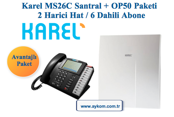 Karel MS26C 2/6 Santral + OP50 Konsol Paketi